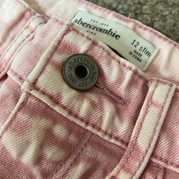GIRLS ABERCROMBIE PINK DISTRESSED JEAN-SIZE 12 SLIM - Picture 4 of 8